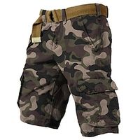 Men's Cargo Shorts Shorts Hiking Shorts Multi Pocket Camouflage Wearable Knee Length Outdoor Casual Daily 100% Cotton Sports Fashion Camouflage Blue Khaki Lightinthebox - thumbnail