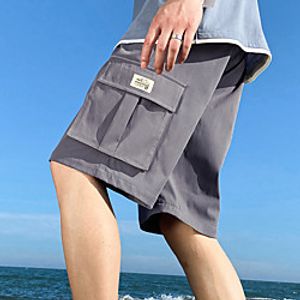 Men's Undershorts Street Bottoms Drawstring Summer Fitness Gym Workout Running Moisture Wicking Breathable Normal Sport Solid Colored Black Dark Gray Khaki  Athletic Lightinthebox