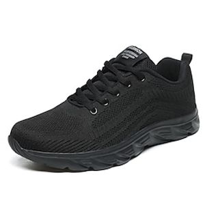 Men's Sneakers Running Shoes Athletic Cushioning Breathable Lightweight Soft Non-slip Running Jogging Knit Summer Spring Black Black White Black Red Black Green Lightinthebox