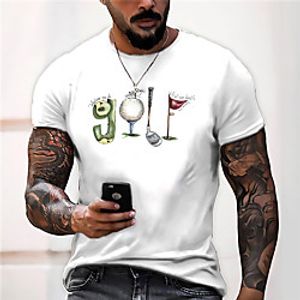 Men's Unisex Tee T shirt Shirt Hot Stamping Graphic Prints Golf Print Short Sleeve Casual Tops Cotton Basic Designer Big and Tall White miniinthebox