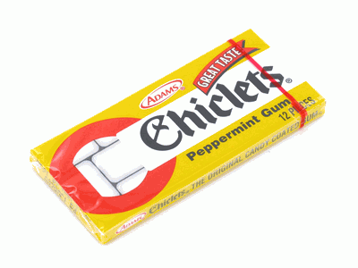 Adam's Chiclets Peppermint Flavor Gum 17.4gm (5010455756457)