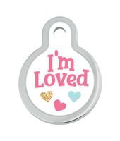 The Hillman Id Tag - Im Loved Raised Edge Small Circle dog and cat