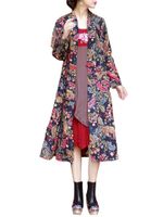 Folk Style Print Women Coats