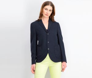 Womens Button Notches Blazer  Navy Blue