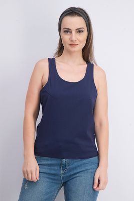 Womens Sleeveless Tank Top Navy Womens Sleeveless Tank Top Navy