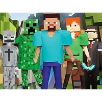Minecraft Cosplay Cosplay Costume Halloween Group Family Costumes Boys Girls' Movie Cosplay Cosplay Halloween Black Blue Dark Green Costume Halloween Carnival Masquerade Polyester miniinthebox - thumbnail