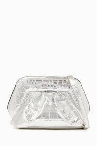 x Ounass Gea Mini Pouch in Metallic Croc Vegan Leather