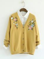 Casual Embroidery Women Cardigans