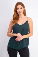 Womens Sleeveless Plain Top  Dark Green - thumbnail