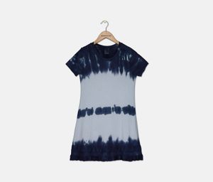 Kids Girls Ruffle Hem Dress  Blue