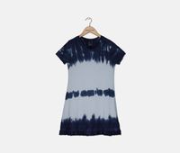 Kids Girls Ruffle Hem Dress  Blue - thumbnail