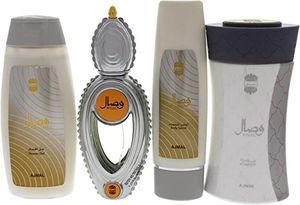 Ajmal Wisal Gift Set For Unisex (Wisal 200ml Shower Gel + Wisal 100ml Body Lotion + Wisal 200g Powder + Wisal Spray 50ml EDP)