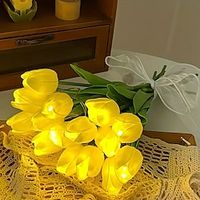 Valentine's Day 10pcs Tulip Lamp Ambient Sense Table Lamp LED Simulation Bouquet Night Light Room Decoration Bouquet Table Lamp Hand Bouquet Lamp Lightinthebox - thumbnail