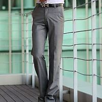 Men's Dress Pants Trousers Bell Bottom Pocket Straight Leg Solid Colored Comfort Office Business Streetwear Casual Black Deep Blue Micro-elastic Lightinthebox - thumbnail