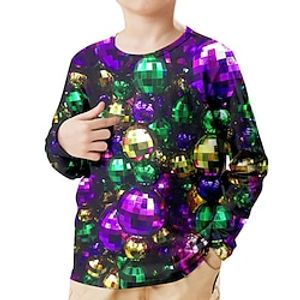 Carnival Boys 3D Graphic Tee Shirt Long Sleeve 3D Print Spring Fall Sports Fashion Streetwear Polyester Kids 3-12 Years Crew Neck Outdoor Casual Daily Regular Fit Lightinthebox