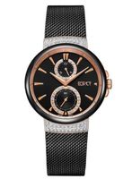 Ecstacy Women's Multi Function Black Sunray Dial Watch - E23603-KMBB