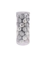 Koopman Xmas Balls 6cm Set of 35 Silver - thumbnail