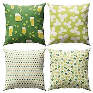 Double Side Pillow Cover 4PC Soft Decorative Square Cushion Case Pillowcase for BedroomLivingroom Sofa Couch Chair miniinthebox