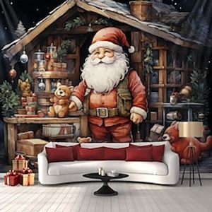 Christmas Santa Hanging Tapestry Wall Art Large Xmas Tapestry Mural Decor Photograph Backdrop Blanket Curtain Home Bedroom Living Room Decoration miniinthebox