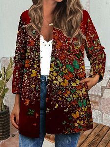 Autumn And Winter Retro Ethnic Print Long-sleeved Coat Jacket