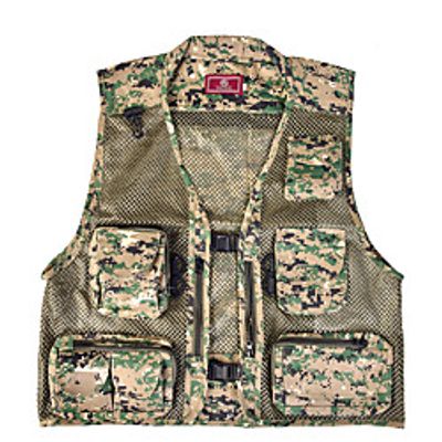 Men's Hunting Gilet Outdoor Breathable Wearable Comfortable Multi-Pockets Spring Summer Camo Polyester Army Green Camouflage Camouflage Gray Lightinthebox