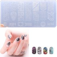 1 Pc Nail Stamping Plates Plastic Stamping Plate Lace Flower Nails Art Stamp Template