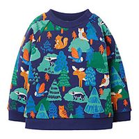 Kids Boys' Sweatshirt Long Sleeve Tree Animal Navy Blue Children Tops Fall Winter Daily Cute Indoor Outdoor Regular Fit 3-8 Years Lightinthebox - thumbnail