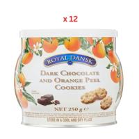 Royal Dansk Dark Chocolate & Orange Peel Cookies 12X250G