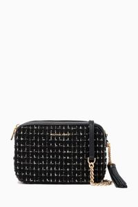 Medium Ginny Crossbody Bag in Tweed & Leather