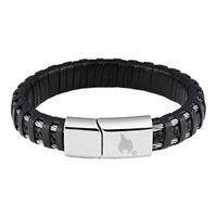 Zippo 2006231, 22 Cm Steel Braided Leather Bracelet - 130004999
