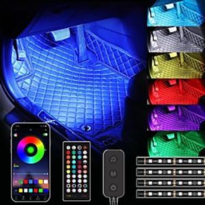 OTOLAMPARA 4pcs 36W LED Interior Car Lightings Strip USB App Remote Control Ambient Lamp Multiple DIY Modes Under Dash Decorative Lights miniinthebox