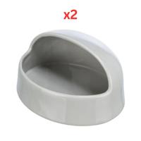 Trixie Ceramic Sand Bath For Small Pets - Grey 20X10X16Cm (Pack Of 2)