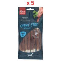 Pets Unlimited Chewy Stick With Lamb Small Dog Treats 8pcs Pack Of 5