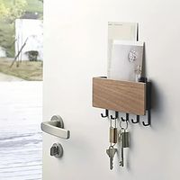 1pc Simple  Creative Storage Box, Key Wall Hook, Wooden Storage Hook, Door Back Hanging Hook, Entrance Small Item Organizer Rack, Home Decor, Household Gadget Lightinthebox - thumbnail