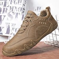 Men's Casual Shoes Retro Handmade Shoes Walking Casual Outdoor Daily PU Breathable Lace-up Black Brown Gray Spring Fall Lightinthebox - thumbnail
