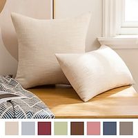 Solid Color Cotton Linen Pillowcase Pillow Cover Solid Colored Simple Square Seamed Traditional Classic miniinthebox - thumbnail