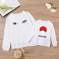 Dad and Son Tops Cartoon Graphic Print White Red Long Sleeve Active Matching Outfits miniinthebox - thumbnail
