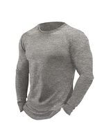 Men's Vintage Casual Waffle Round Neck Long Sleeve T-Shirt