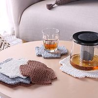 Drink Coasters Handmade Crochet Coasters Super Absorbent Heat-Resistant Coasters for Drinks Great Housewarming Gift Lightinthebox - thumbnail