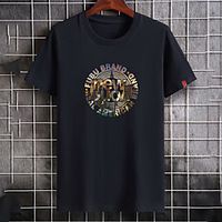 Men's Unisex Tee T shirt Hot Stamping Graphic Prints Letter Plus Size Print Short Sleeve Casual Tops Cotton Basic Fashion Designer Big and Tall White Black Dark Gray miniinthebox - thumbnail