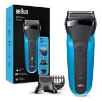 Braun Shaver 310Bt, Series 3 Shave And Style Rechargeable Wet And Dry Electric Shaver, Blueblack - Shaver 310BT