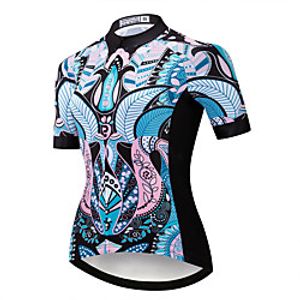 21Grams Women's Short Sleeve Cycling Jersey Summer Spandex Polyester Blue Bike Jersey Top Mountain Bike MTB Road Bike Cycling Quick Dry Moisture Wicking Breathable Sports Clothing Apparel  Stretchy Lightinthebox
