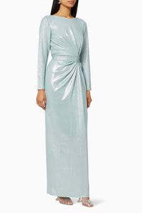 Metallic Draped Dress
