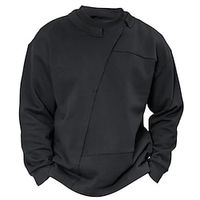 Men's Sweatshirt Black Crew Neck Plain Patchwork Sports  Outdoor Daily Holiday Streetwear Basic Casual Spring   Fall Clothing Apparel Hoodies Sweatshirts  miniinthebox - thumbnail