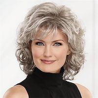 Synthetic Wig Curly With Bangs Machine Made Wig Short A1 A2 A3 A4 Synthetic Hair Women's Soft Fashion Easy to Carry Blonde Brown Silver miniinthebox