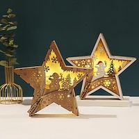 Christmas Wooden Crafts, Christmas Wooden Ornaments, Creative Christmas Gifts, Snowman Glowing Night Lights, Wooden Christmas Decorative Lights Lightinthebox - thumbnail