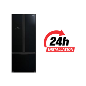 Hitachi 451Ltr French Bottom Freezer Refrigerator Glass Black, RWB600PUK9GBK