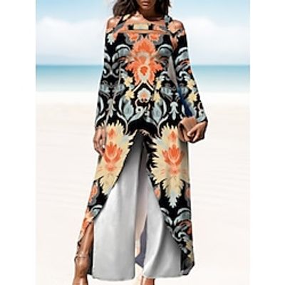 Women's Playsuit Print Print Halter Neck Boho Daily Bodycon Long Sleeve Red Blue Orange S M L Summer miniinthebox Women's Playsuit Print Print Halter Neck Boho Daily Bodycon Long Sleeve Red Blue Orange S M L Summer miniinthebox