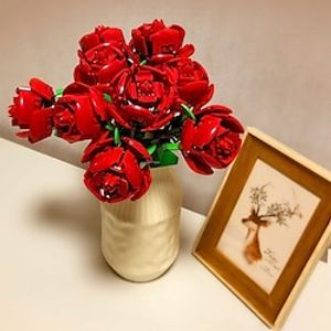 1pcs Rose Building Blocks Flower Bouquets Small Granule Building Blocks Assembling Surprise Gift Stalls For Qixi Valentine's Day Lightinthebox