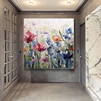 Handmade Oil Painting Canvas Wall Art Decoration Modern Abstract Flowers for Home Decor Rolled Frameless Unstretched Painting Lightinthebox - thumbnail